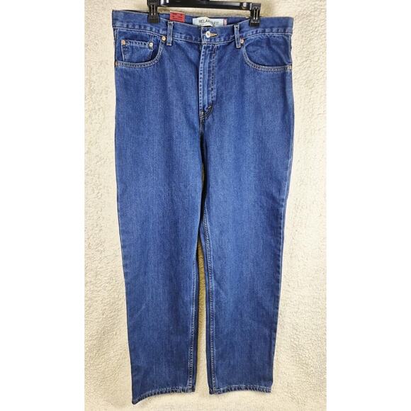 Levis 550 Jeans Men's Relaxed Fit Dark Blue Denim Tapered Leg NWT 38x32 - Picture 2 of 8